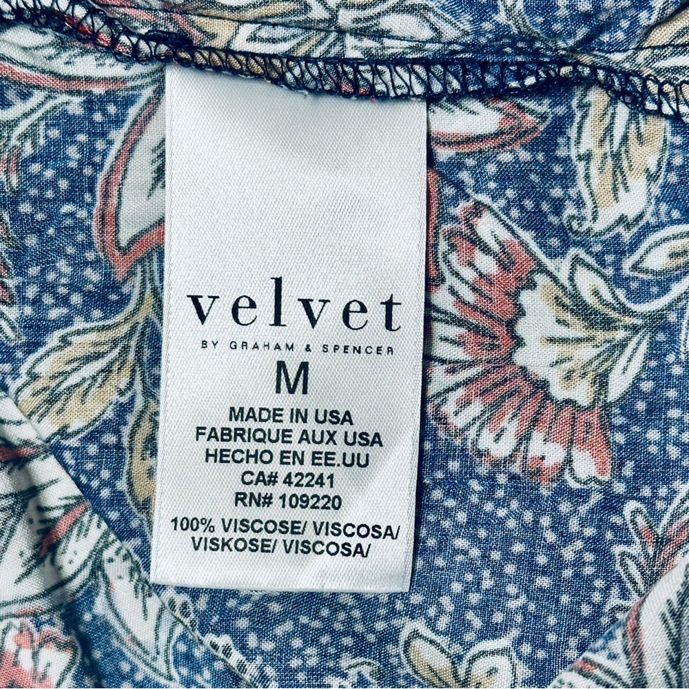 Velvet by Graham & Spencer Paloma Tie Waist in Navy Floral Mini Dress Size M - Picture 8 of 8